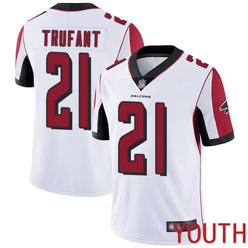Atlanta Falcons Limited White Youth Desmond Trufant Road Jersey NFL Football #21 Vapor Untouchable->nfl t-shirts->Sports Accessory